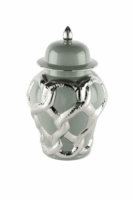 Silver Kabartmalı Gri Küp 20x20x35cm