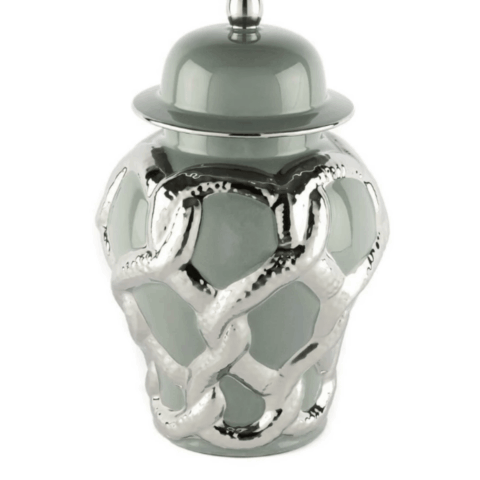 Silver Kabartmalı Gri Küp 20x20x35cm